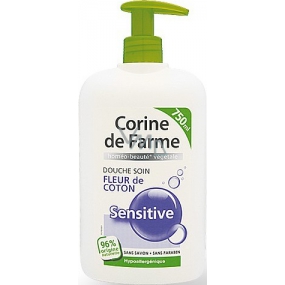 Corine de Farme Cotton Sensitive sprchový gel s dávkovačem 750 ml