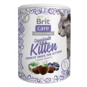 Brit Care Cat Snack Křupavý kuřecí pamlsek s kosem a borůvkou doplňkové krmivo pro koťata, od 6 týdnů věku 100 g