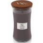 WoodWick Suede & Sandalwood - Semišové santalové dřevo vonná svíčka s dřevěným knotem a víčkem sklo velká 609,5 g