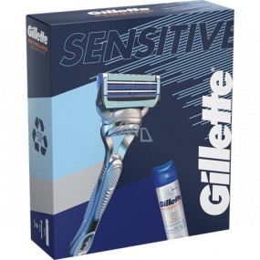 Gillette Skinguard holící strojek 1 kus + Skinguard Sensitive gel na holení 200 ml, kosmetická sada pro muže