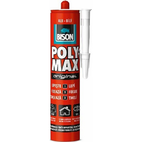 Bison Poly Max Original White univerzální montážní lepidlo a tmel v jednom Bílý 465 g