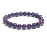 Sugilit náramek elastický přírodní kámen, kulička 8 mm / 16 - 17 cm, láskyplný kámen