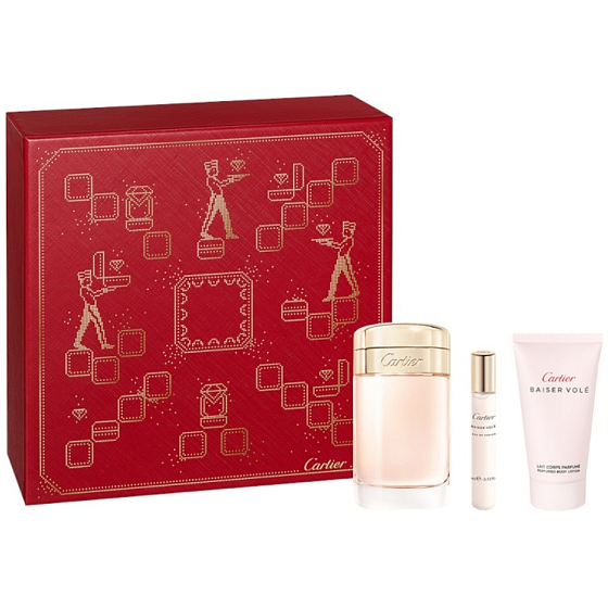 Cartier Baiser Volé parfémovaná voda 100 ml + tělové mléko 50 ml + parfémovaná voda 10 ml miniatura, dárková sada pro ženy