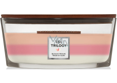 WoodWick Trilogy Blooming Orchard - Kvetoucí sad vonná svíčka s dřevěným širokým knotem a víčkem sklo loď 453 g