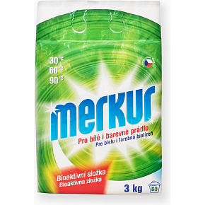 Merkur prací prášek pro bílé i barevné prádlo 60 dávek, 3 kg