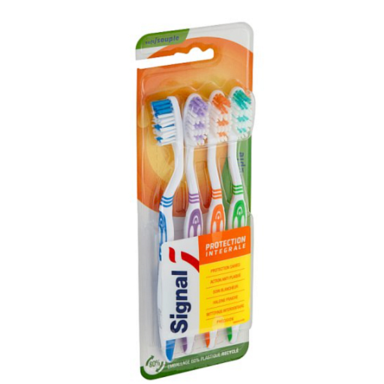 Signal Integral Protection měkký zubní kartáček 4 kusy