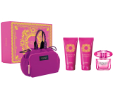 Versace Bright Crystal Absolu parfémovaná voda 90 ml + tělové mléko 100 ml + sprchový gel 100 ml + kabelka, dárková sada pro ženy