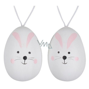 Vajíčka plastové na zavěšení zajíček 8 cm, 2 kusy v sáčku