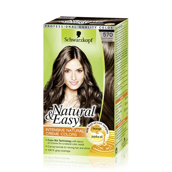 Schwarzkopf Natural & Easy barva na vlasy 570 Středně hnědý kaštan