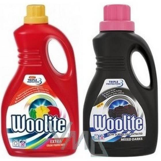 Woolite Extra Color 2 l + Extra Dark tekutý prací prostředek na tnavé prádlo 2 l, duopack
