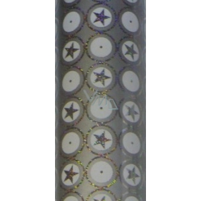 Zöllner Dárkový balicí papír 70 x 150 cm Vánoční tříbrný s hvězdičkami a třpytkami