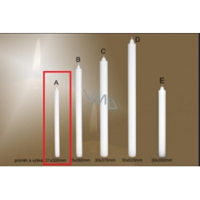 Lima Gastro Kostelní kónická hladká svíčka bílá dlouhá 21 x 300 mm 1 kus