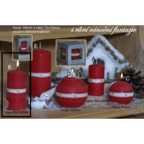 Lima Aura Vánoční fantazie vonná svíčka červená válec 60 x 120 mm 1 kus