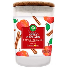 Air Wick Essential Oils Apple Orchard & Ceylon Cinnamon - Jablečný sad a Skořice vonná svíčka sklo 185 g