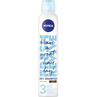 Nivea Fresh Revive suchý šampon pro tmavší tón vlasů, 200 ml
