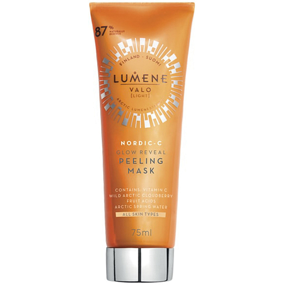 Lumene Valo Nordic-C Glow Reveal rozjasňující peelingová maska pro všechny typy pleti 75 ml