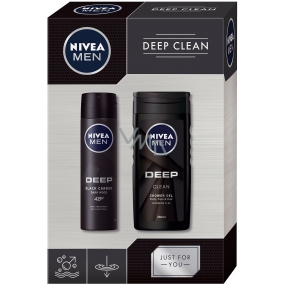 Nivea Men Deep Clean sprchový gel 250 ml + antiperspirant sprej 150 ml, kosmetická sada