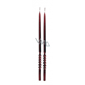 Arome Svíčka květinová kroucená kónická metal bordó 13 x 300 mm 2 kusy