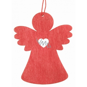 Anděl dřevěný závěsný červený 8 cm