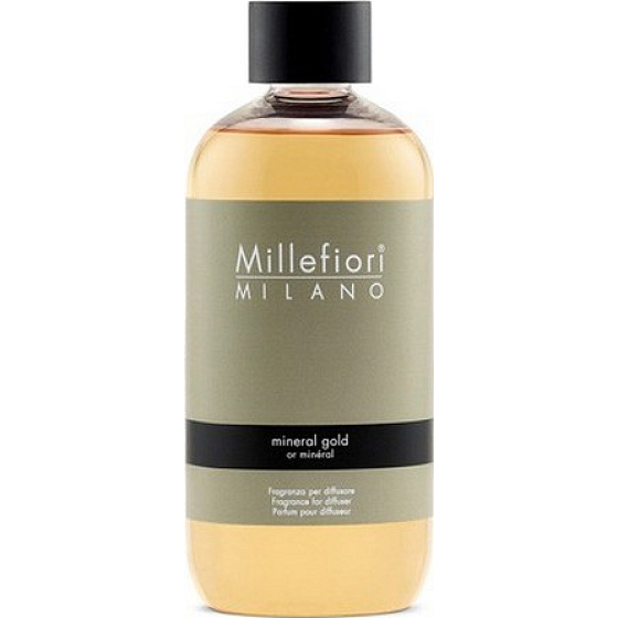 Millefiori Milano Natural Mineral Gold - Minerální zlato Náplň difuzéru pro vonná stébla 250 ml