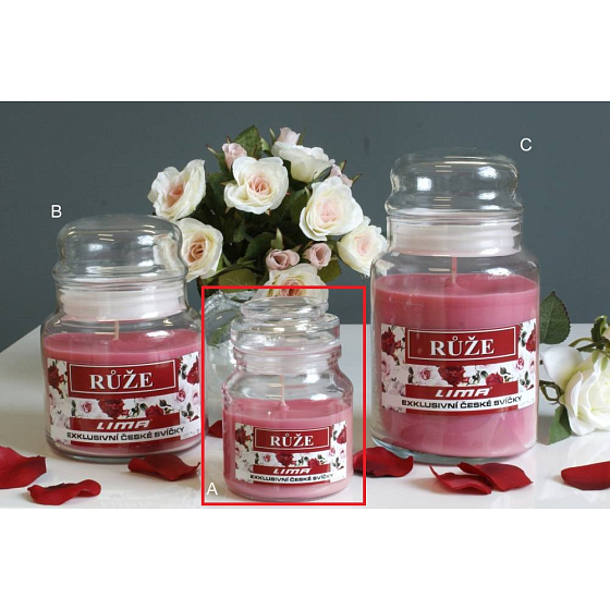 Lima Aroma Dreams Růže aromatická svíčka sklenička s víčkem 120 g