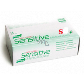 Dona Sensitive rukavice vyšetřovací latex zaprášené, velikost S 100 kusů v krabici
