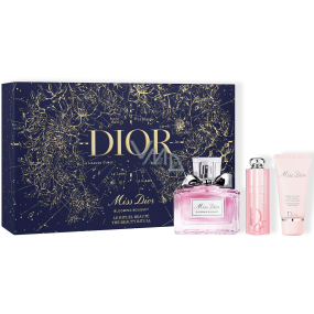 Christian Dior Miss Dior Blooming Bouquet toaletní voda 30 ml + Addict Lip Glow balzám na rty 001 Pink 3,2 g + Rose krém na ruce 20 ml, dárková sada pro ženy