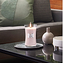 WoodWick Sheer Tuberose - Jemná tuberóza vonná svíčka s dřevěným knotem a víčkem sklo velká 609,5 g