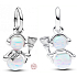 Charm Sterlingové stříbro 925 Opaleskující sněhulák, přívěsek na náramek zima