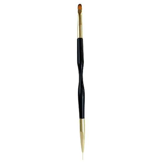 Kosmetický štětec na nehty na gel + zdobící 19 cm