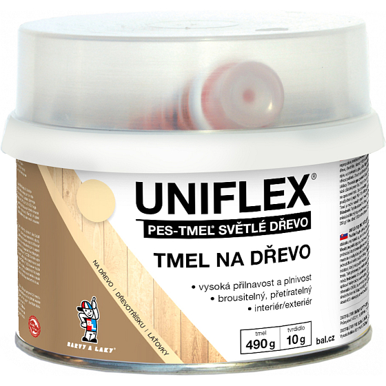 Uniflex PES-TMEL dřevo, tmel na dřevo, světlé dřevo, 500 g