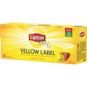 Lipton Yellow Label černý aromatizovaný čaj 25 nálevových sáčků 50 g