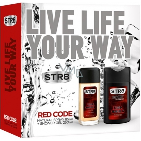 Str8 Red Code parfémovaný deodorant sklo pro muže 85 ml + sprchový gel 250 ml, kosmetická sada