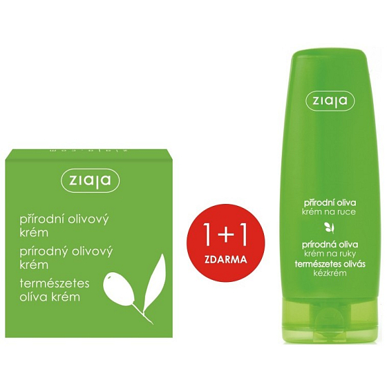 Ziaja Oliva pleťový krém vhodný i pro děti od 1 měsíce života 50 ml + Oliva krém na ruce a nehty pro suchou pokožku 80 ml, duopack
