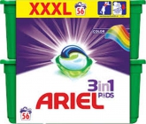 Ariel 3v1 Color gelové kapsle na praní prádla chrání a oživují barvy 56 kusů 1674,4 g
