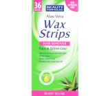 Beauty Formulas Aloe Vera Wax Strips depilační pásky na obličej a oblast bikin 36 kusů