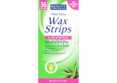 Beauty Formulas Aloe Vera Wax Strips depilační pásky na obličej a oblast bikin 36 kusů