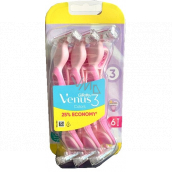Gillette Venus 3 Colors pohotové holítko s lubrikačním páskem růžové 6 kusů pro ženy