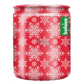 Bolsius Vločky červená, vonná svíčka ve skle 68 x 80 mm, doba hoření 23 hodin