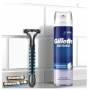 Gillette Sensor3 holicí strojek + náhradní hlavice 4 kusy + Series pěna na holení 250 ml, kosmetická sada pro muže