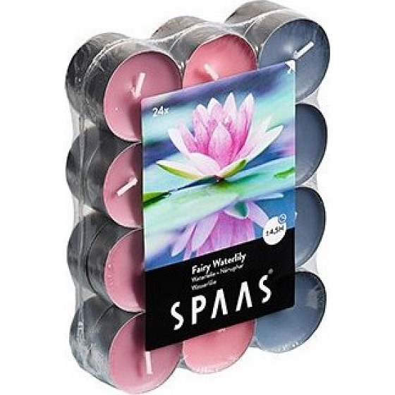 Spaas Tri Fairy Waterlily - Leknín vonné čajové svíčky 24 kusů