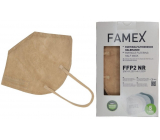 Famex Respirátor ústní ochranný 5-vrstvý FFP2 obličejová maska béžová 10 kusů