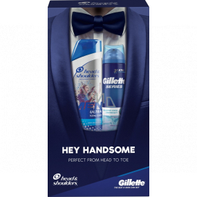 Head & Shoulders Men Ultra Total Care šampon proti lupům pro muže 270 ml + Series Sensitive Cool pěna na holení pro muže 200 ml, kosmetická sada pro muže
