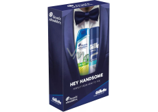 Gillette Cooling Sensitive gel na holení s eukalyptem 200 ml + Head & Shoulders Deep Cleanse Oil Control šampon na vlasy proti lupům 300 ml, kosmetická sada pro muže