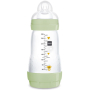 Mam Anti-Colic antikoliková láhev na krmení, silikonová jemná savička se středním průtokem 2+ měsíců Zelená 260 ml