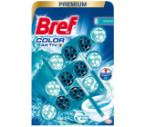 Bref Premium Color Activ Ocean WC blok pro hygienickou čistotu a svěžest Vaší toalety, zbarvuje vodu 3 x 50 g