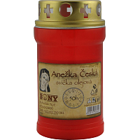 Bony hřbitovní svíčka Anežka Česká červená