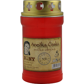 Bony hřbitovní svíčka Anežka Česká červená