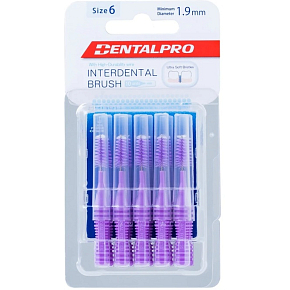 DentalPro mezizubní kartáček rovný 1,9 mm fialový, 10 kusů DentalPro mezizubní kartáček rovný 1,9 mm fialový, 10 kusů