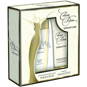 Celine Dion Signature parfémovaný deodorant sklo pro ženy 75 ml + sprchový gel 75 ml, kosmetická sada